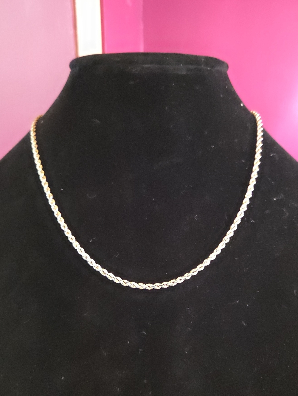 Vintage 18" Sterling Silver Twisted Rope Chain Necklace
